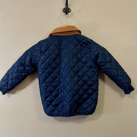 Little‎ Lad Toddler Quilted Chore Jacket Corduroy Collar Navy Brown Size 4T - Picture 6 of 8